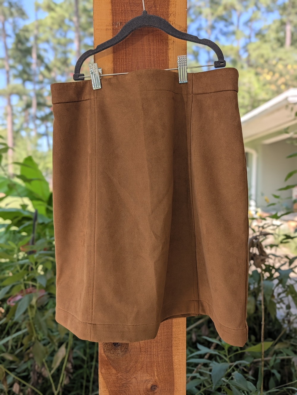 Ann Taylor Brown Suede-Look Skirt